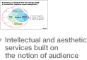 Intellectual and aesthetic services built on the notion of audience